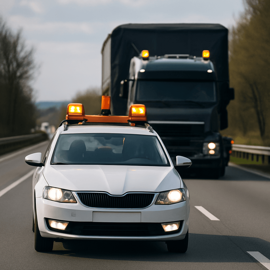 Begleitung von Schwertransporten